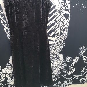 Black velvet mini dress